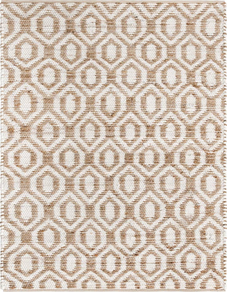 Detail image of 5' 1 x 8' Hand Woven Chindi Jute Rug