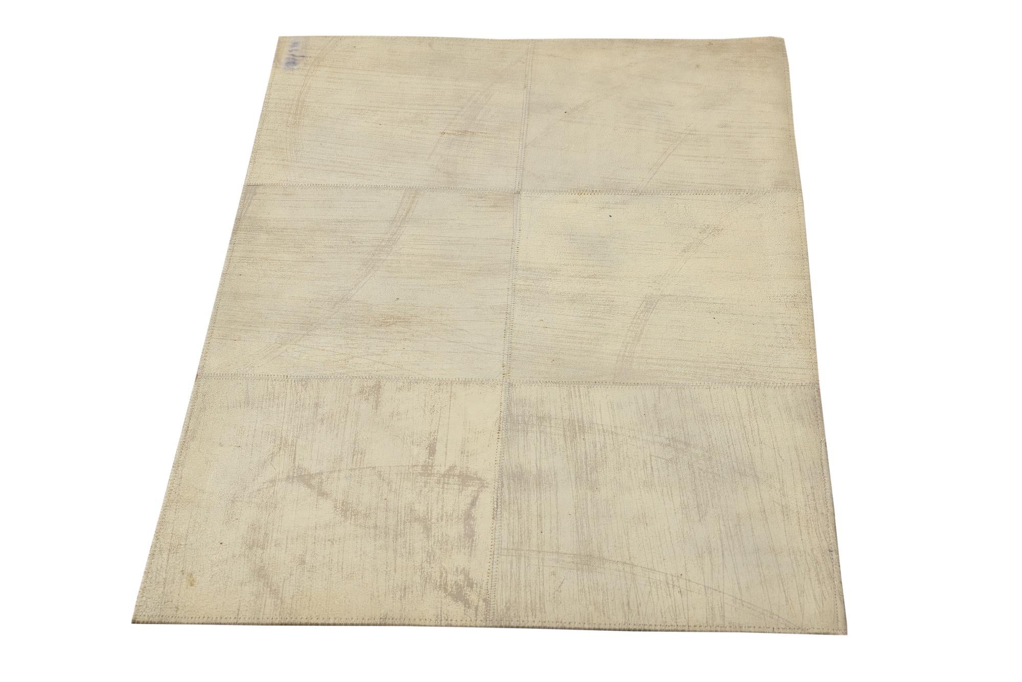 2' 1 x 3' Cowhide Leather Rug