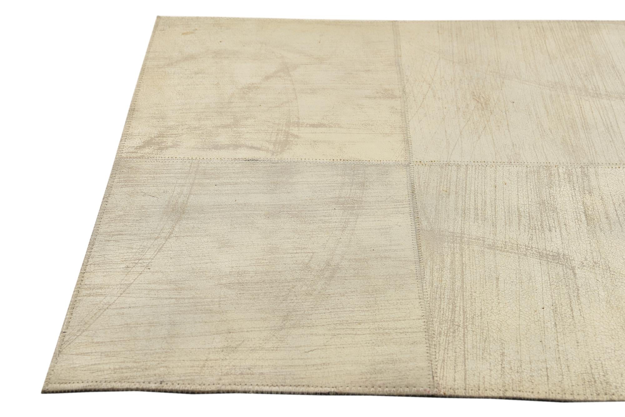 2' 1 x 3' Cowhide Leather Rug
