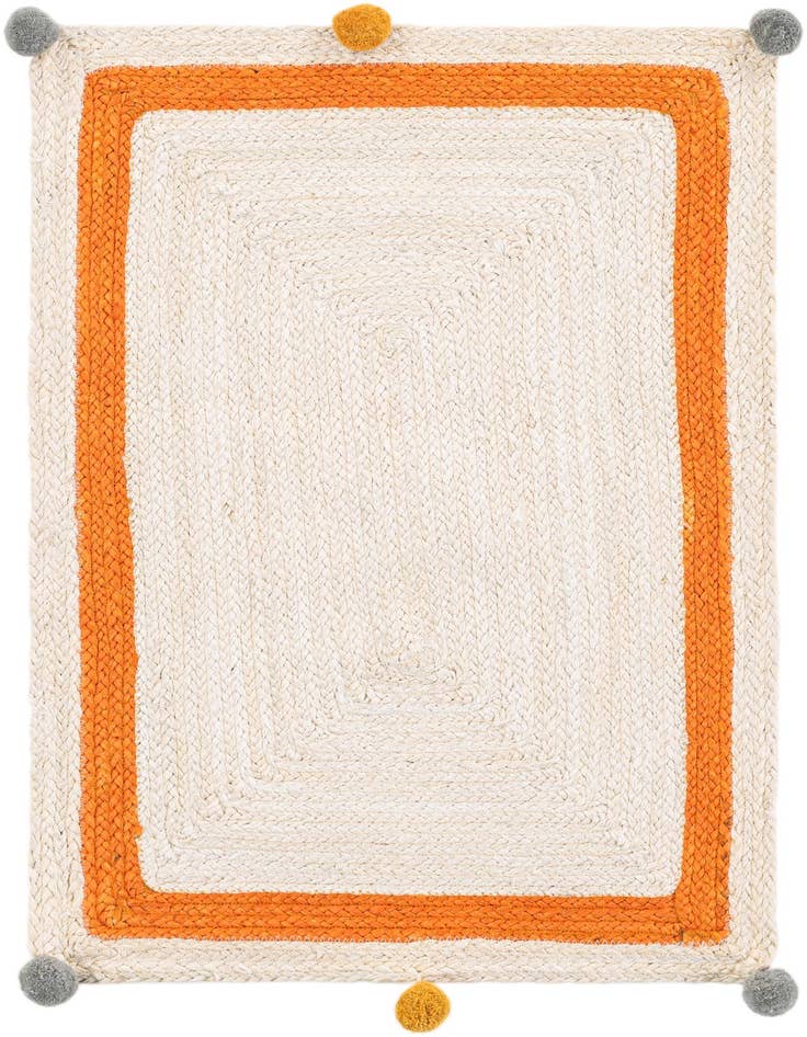Detail image of 2' x 3' 1 Hand Braided Kids Braided Jute Rug