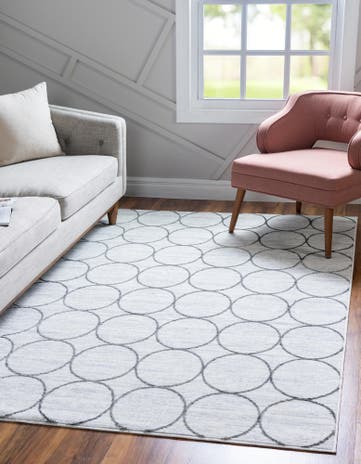White Lattice Trellis Rug