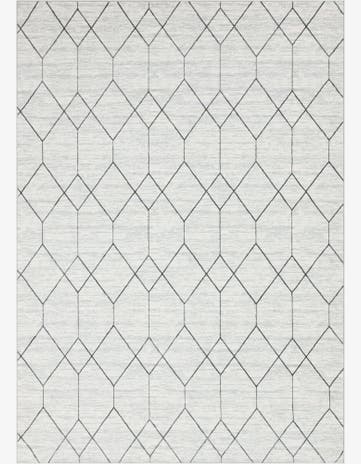White Lattice Trellis Rug