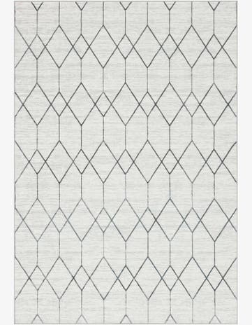 White Lattice Trellis Rug