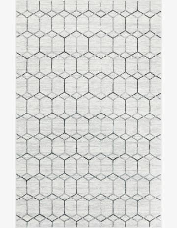 White Lattice Trellis Rug