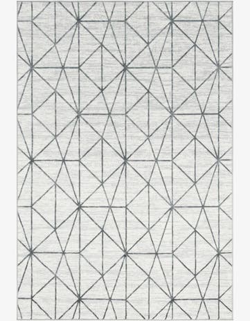 White Lattice Trellis Rug