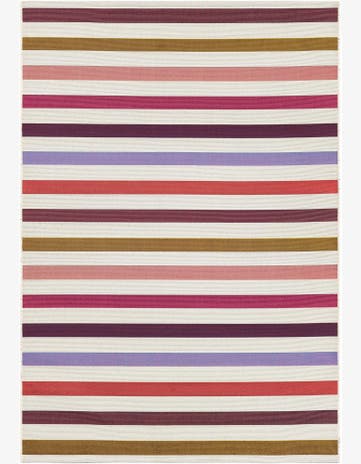 White Easy-Clean Ribbon Indoor / Outdoor Rug