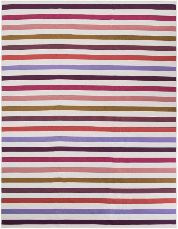 Detail image of 10' x 13' Easy-Clean Striped Indoor / Outdoor Rug