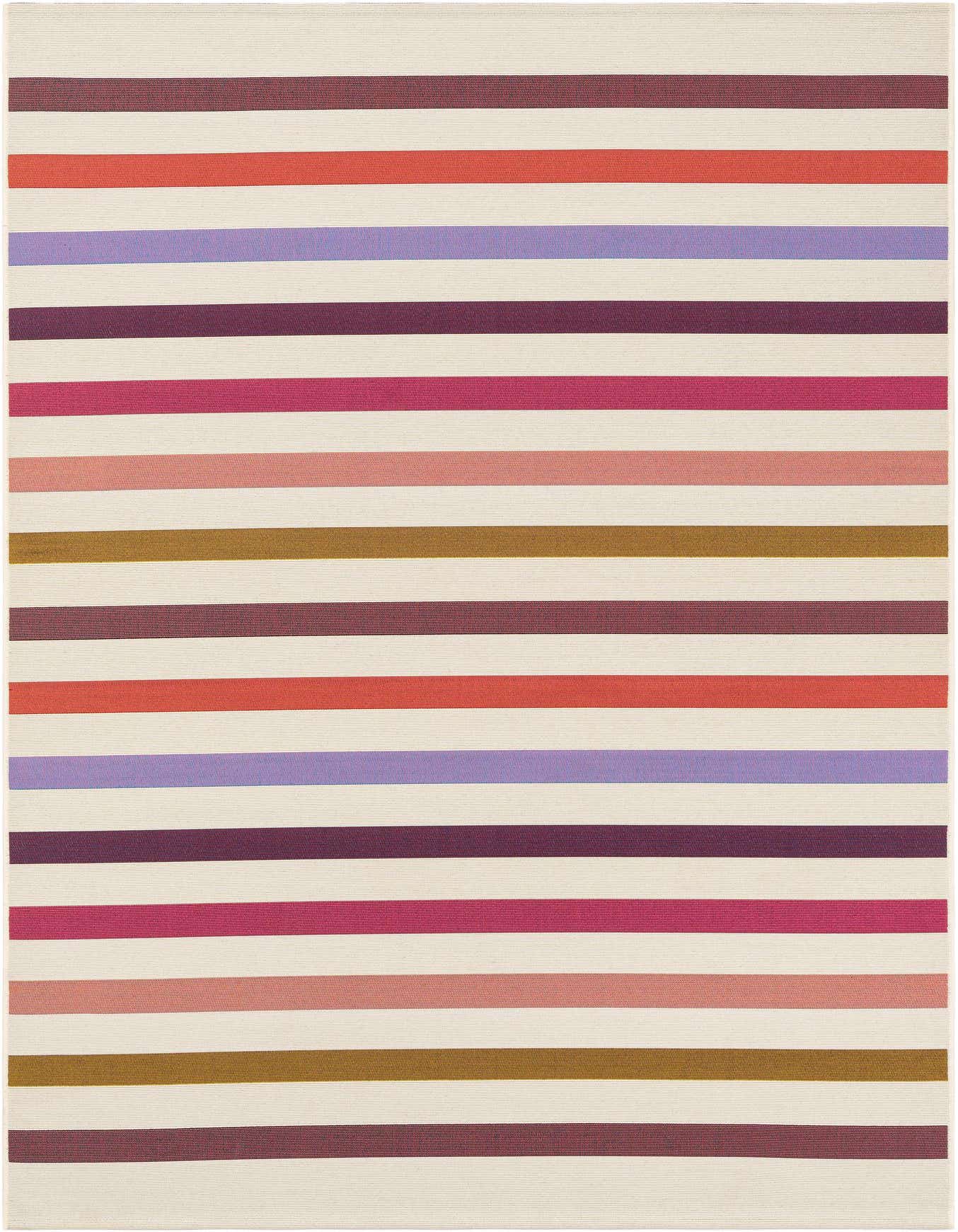 5' 3 x 8' Easy-Clean Striped Indoor / Outdoor Rug