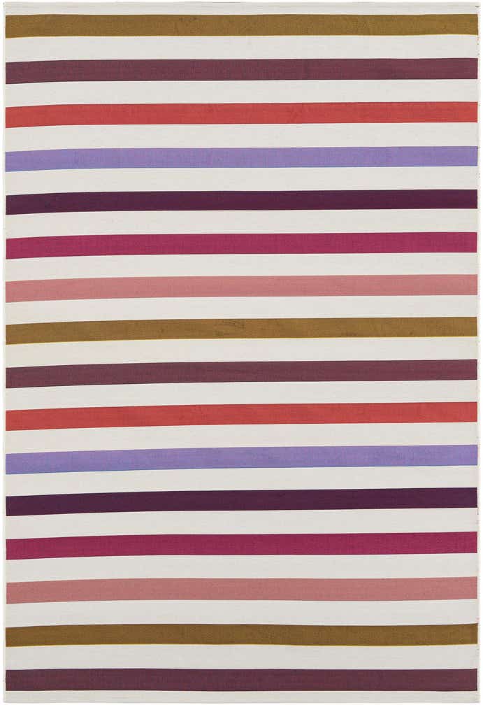 6' x 9' Easy-Clean Striped Indoor / Outdoor Rug