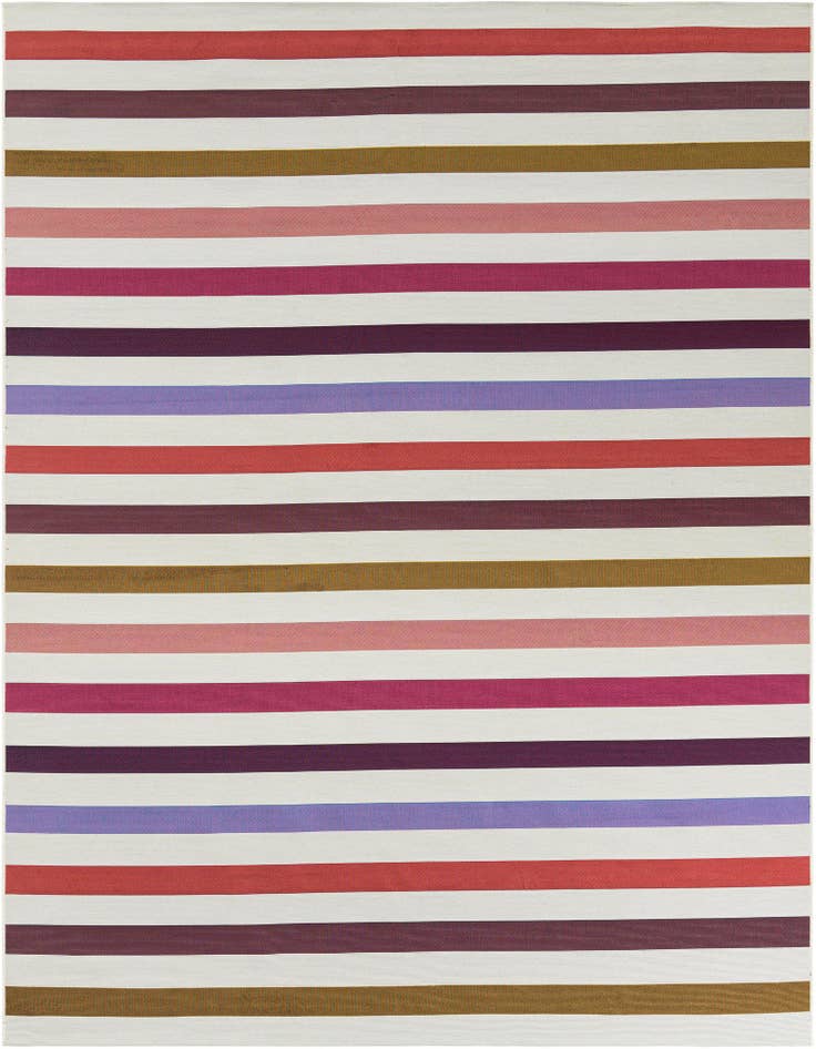 Detail image of 7' 10 x 10' Easy-Clean Striped Indoor / Outdoor Rug