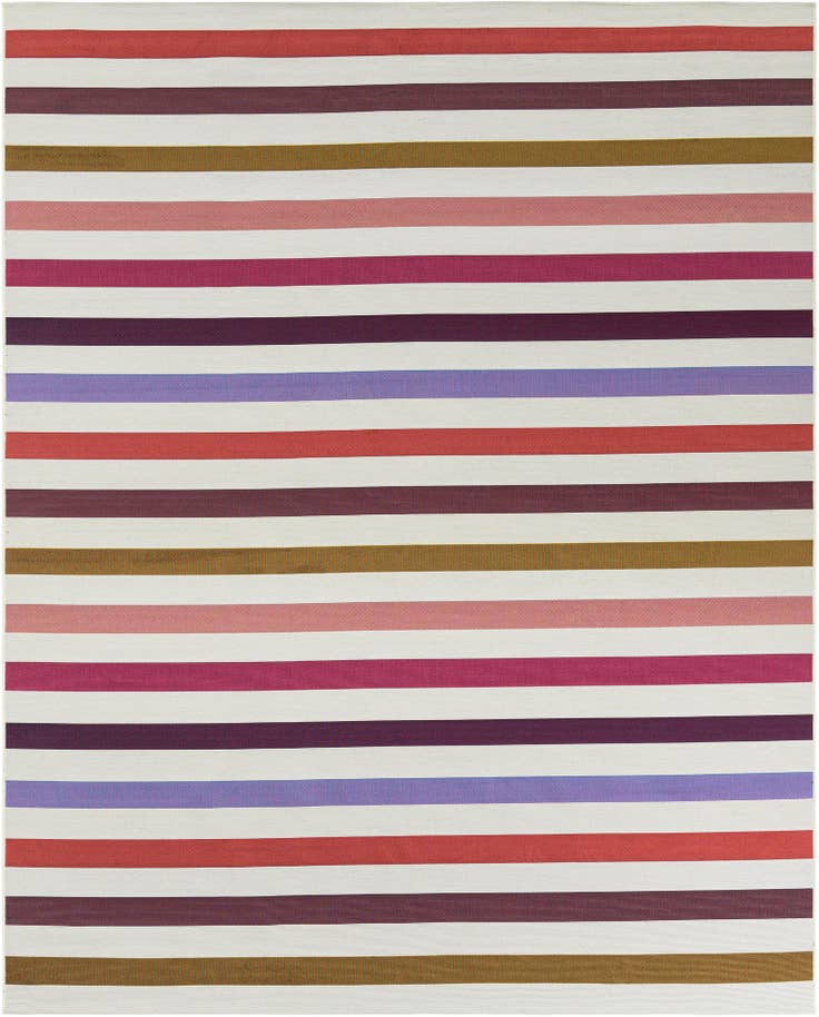Detail image of 7' 10 x 10' Easy-Clean Striped Indoor / Outdoor Rug