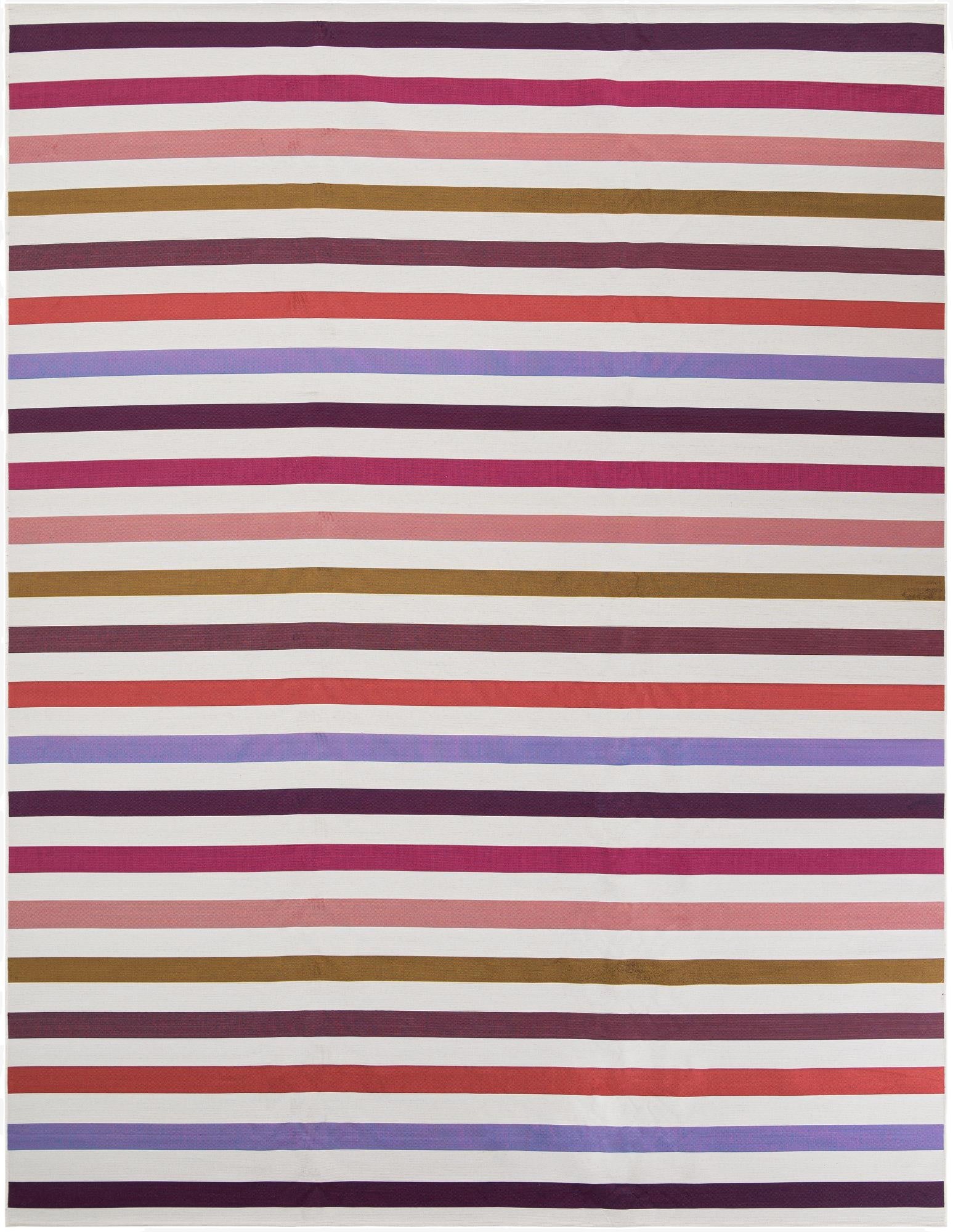 10' x 13'  Washable Striped Indoor / Outdoor Rug