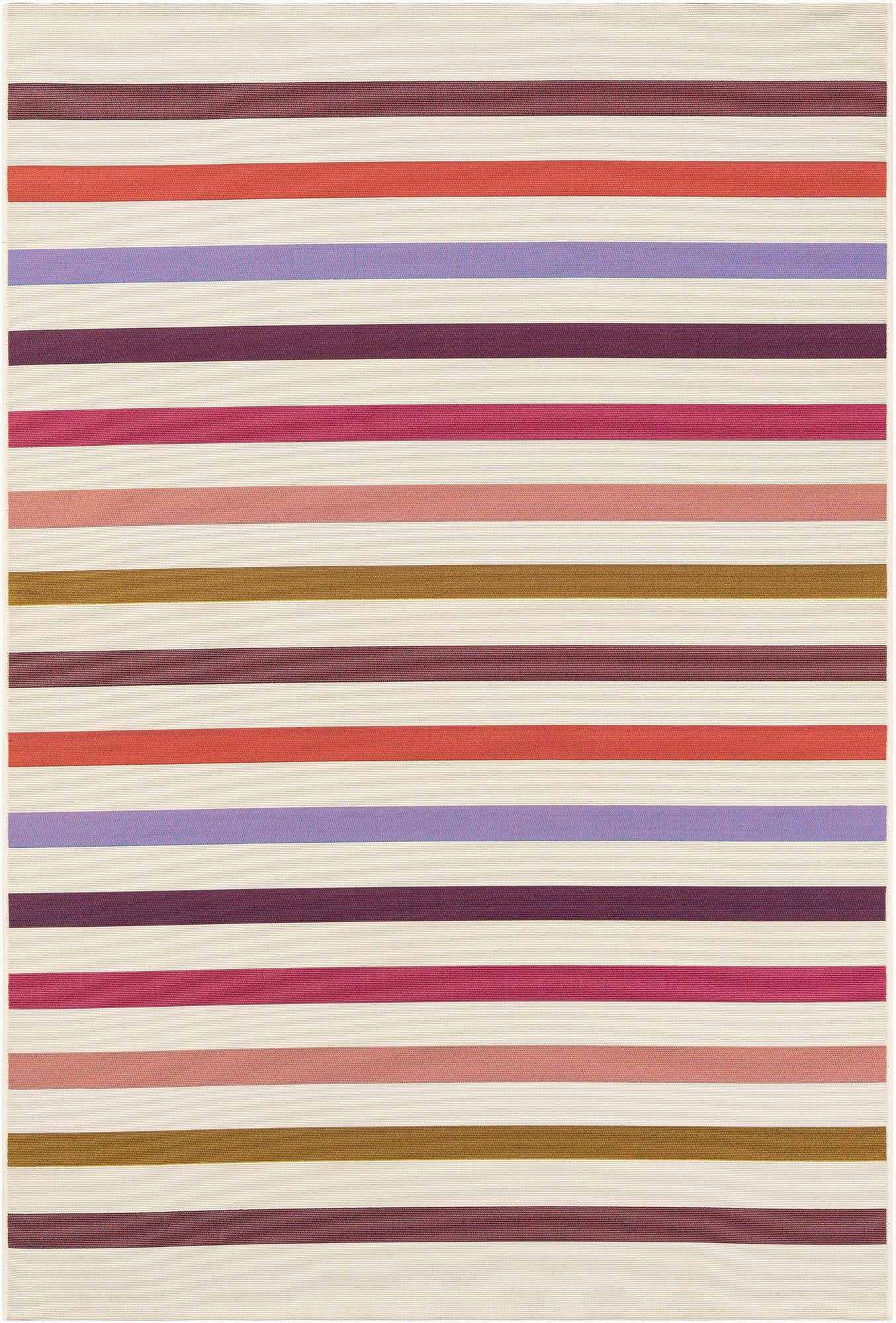 5' 3 x 8'  Washable Striped Indoor / Outdoor Rug