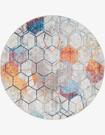 White Andromeda Round Rug