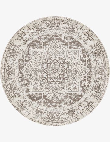 White Arlington Round Rug
