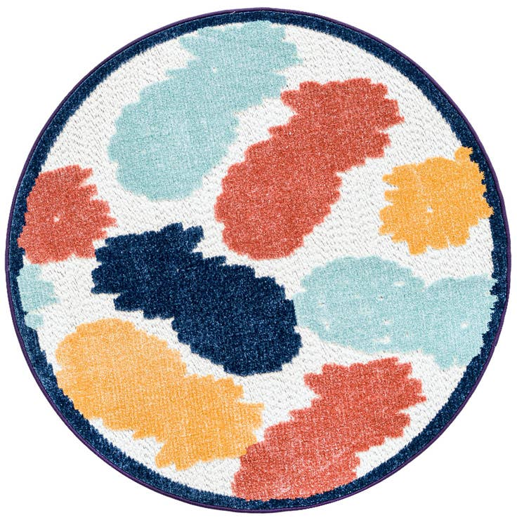 Detail image of 3' 3 x 3' 3 Easy-Clean Belize Indoor / Outdoor Round Rug