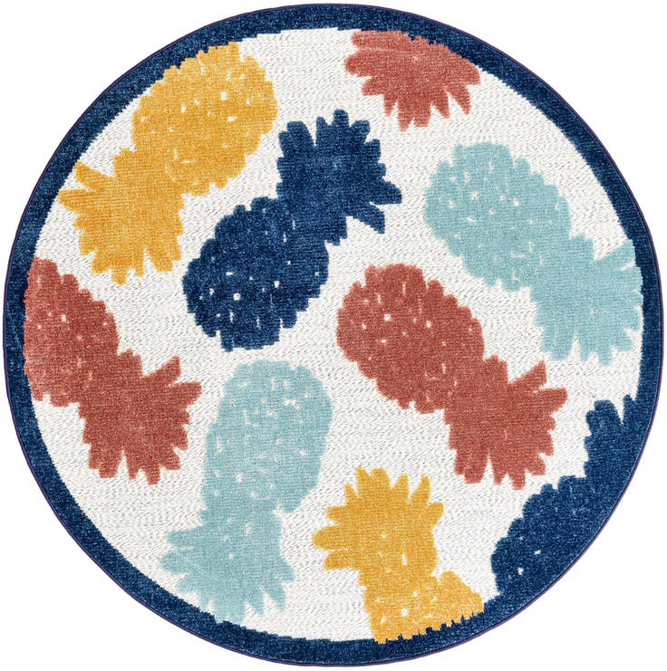 Detail image of 5' 3 x 5' 3 Easy-Clean Belize Indoor / Outdoor Round Rug