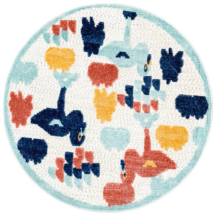 Detail image of 3' 3 x 3' 3 Easy-Clean Belize Indoor / Outdoor Round Rug