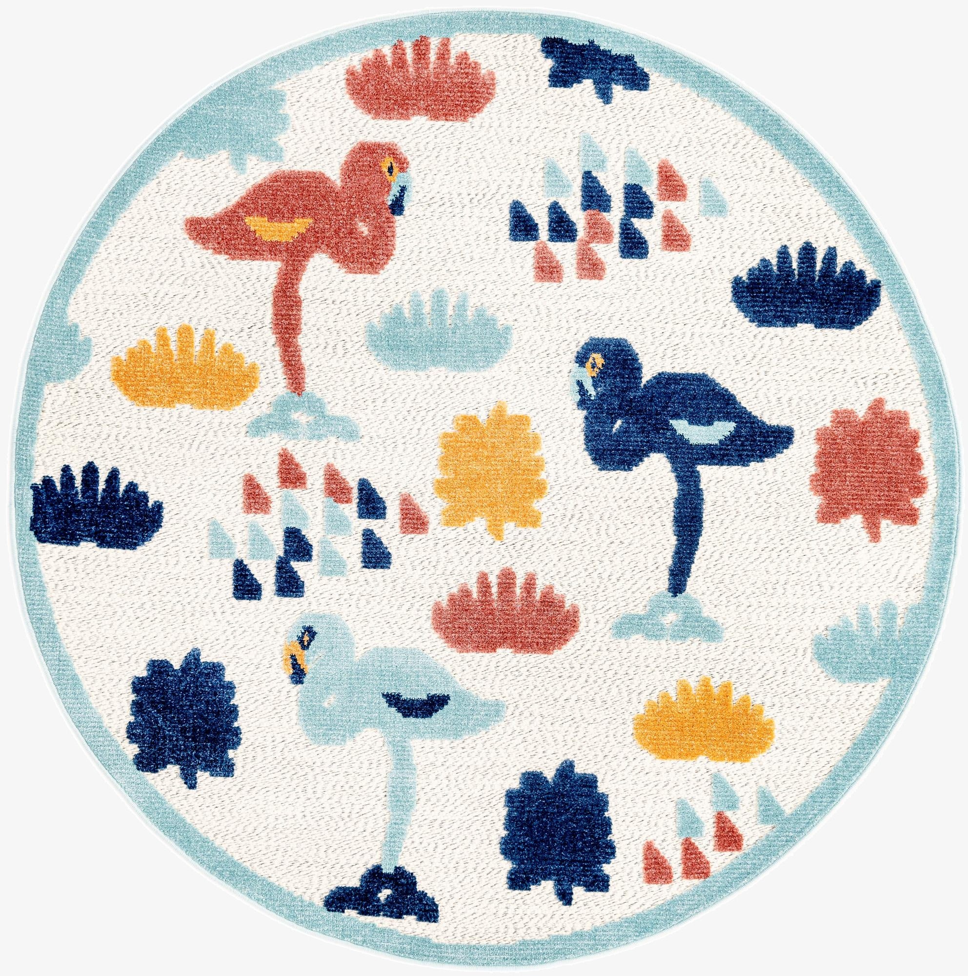 5' 3 x 5' 3  Washable Belize Indoor / Outdoor Round Rug