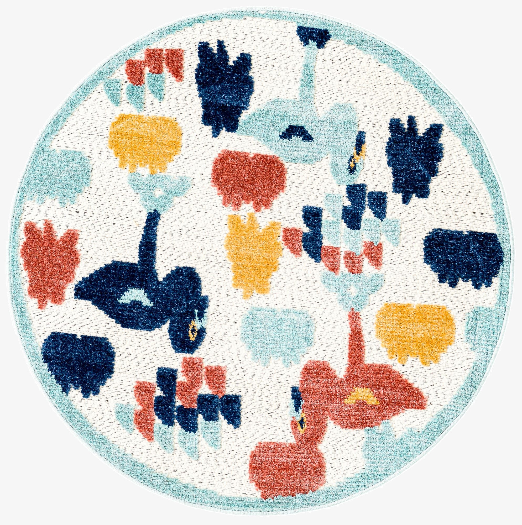 3' 3 x 3' 3  Washable Belize Indoor / Outdoor Round Rug
