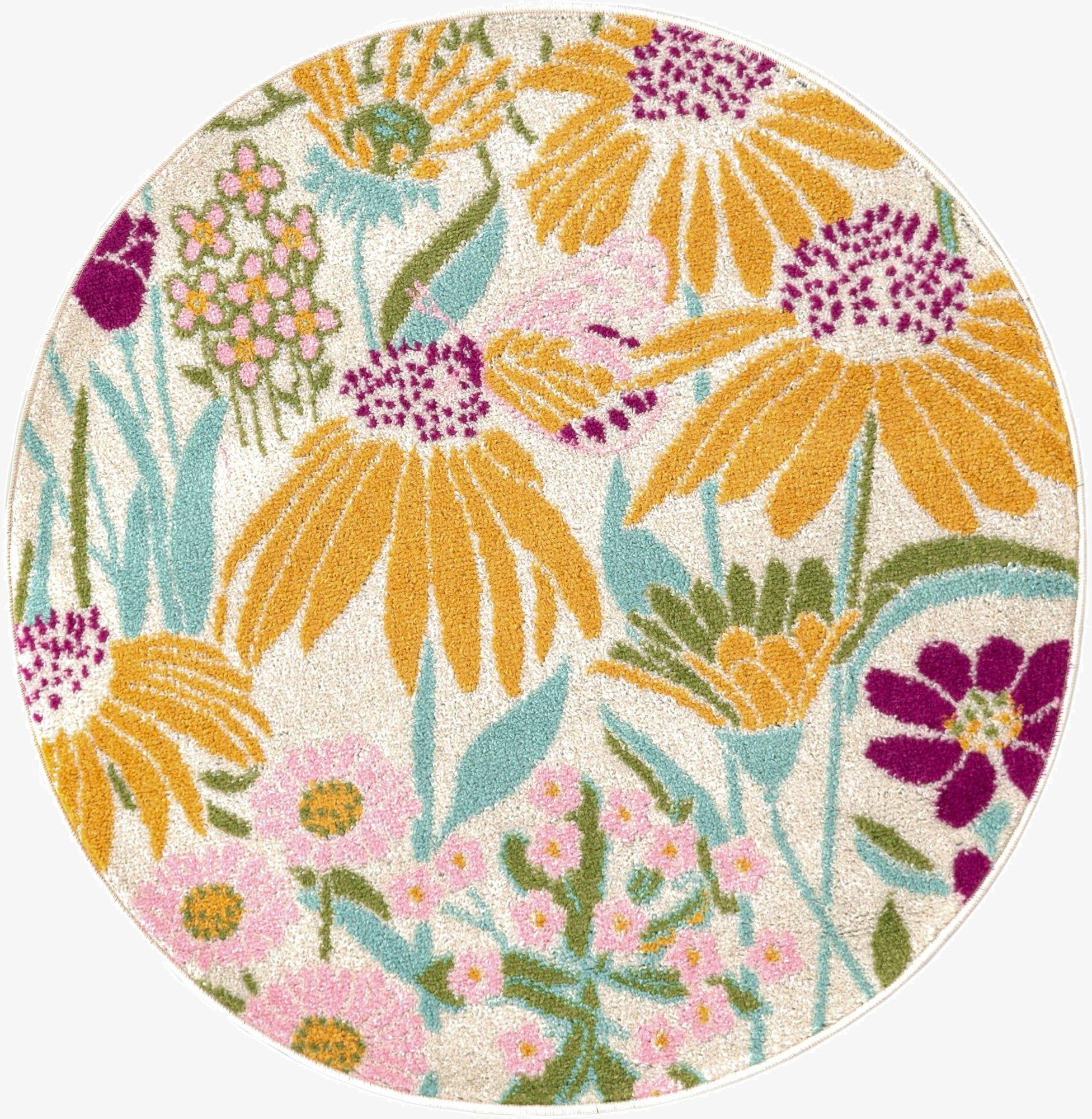 3' 3 x 3' 3 Bloom Round Rug