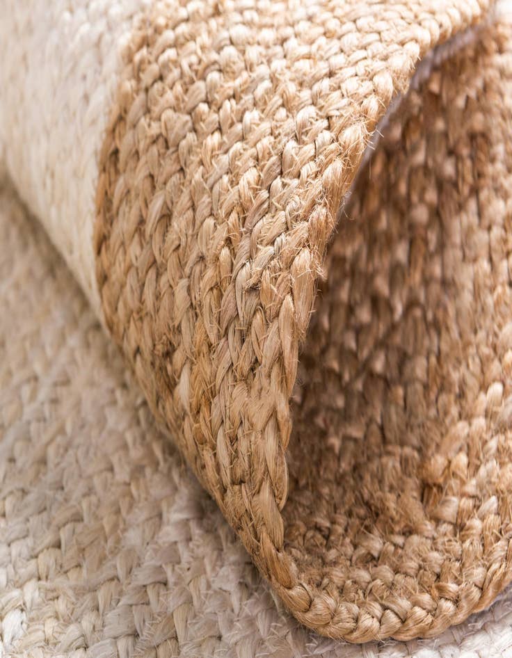Detail image of 8' x 8'  Hand Braided Jute Round Rug