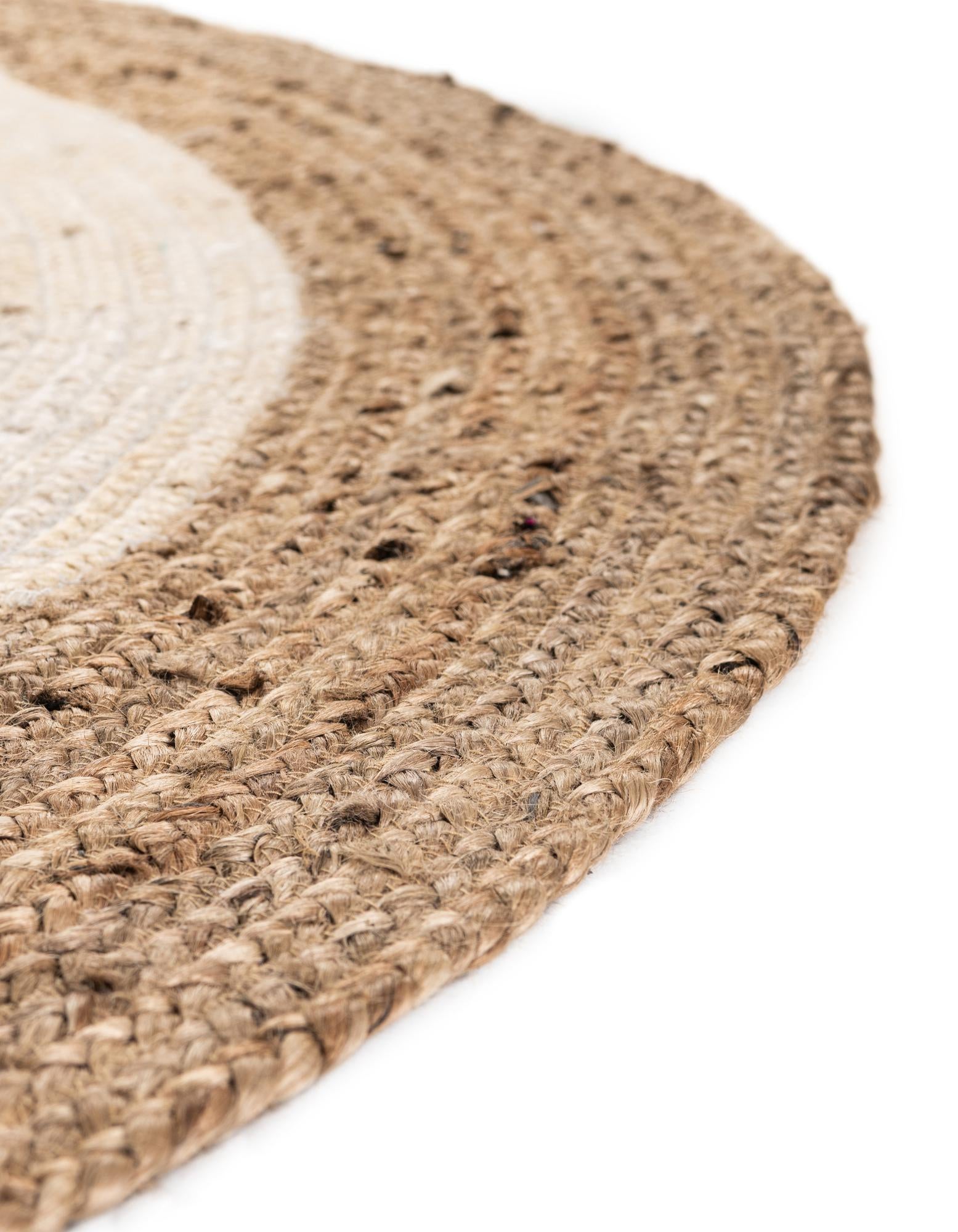 3' 3 x 3' 3 Handmade Braided Jute Round Rug