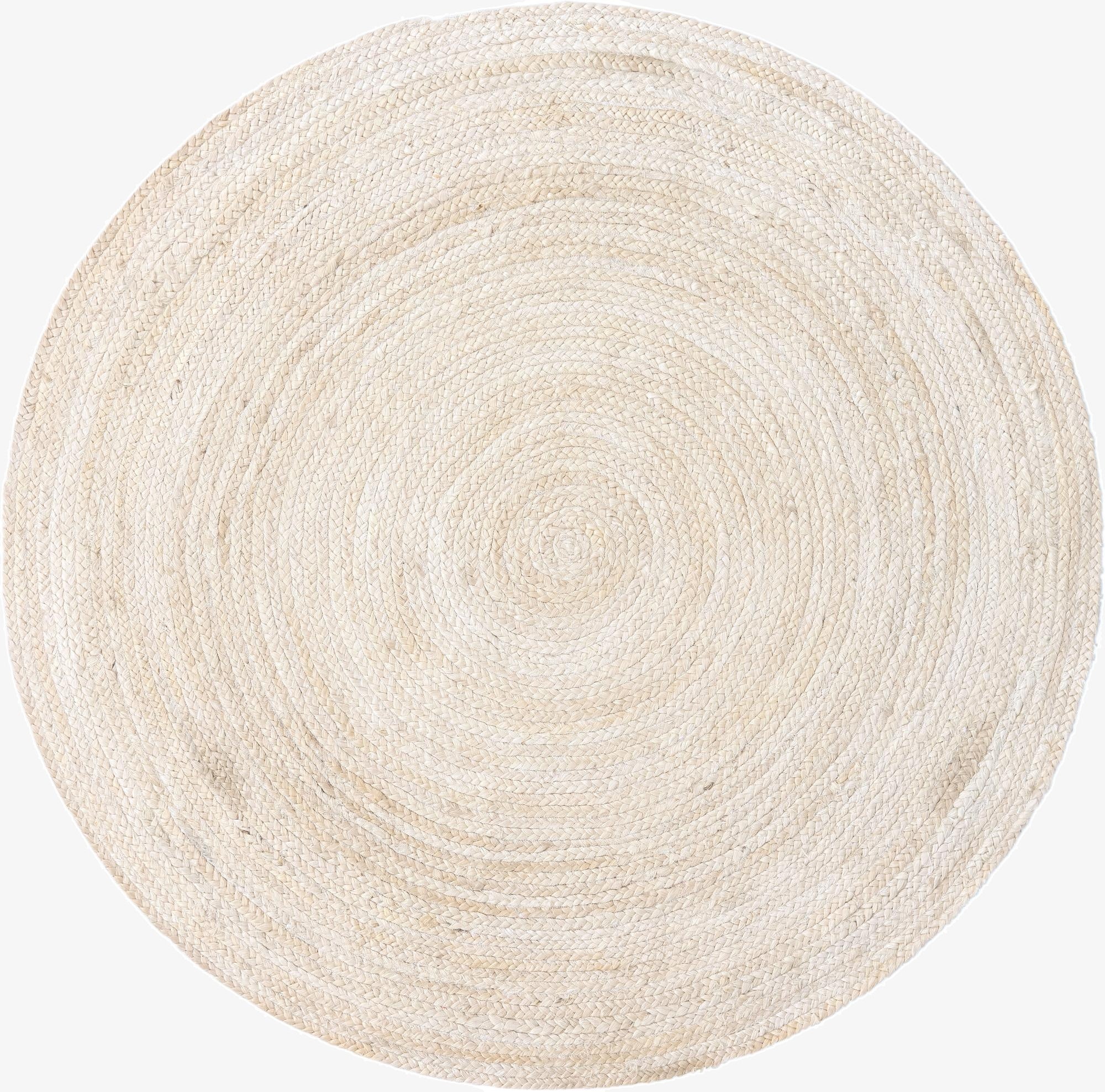 5' 1 x 5' 1  Hand Braided Jute Round Rug