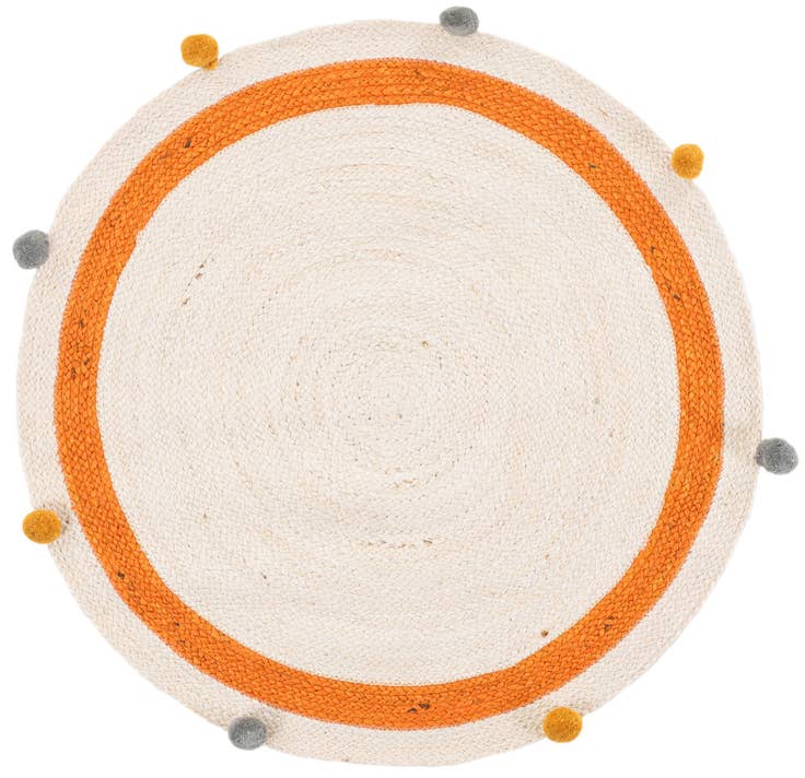 Detail image of 3' 1 x 3' 1 Hand Braided Kids Braided Jute Round Rug