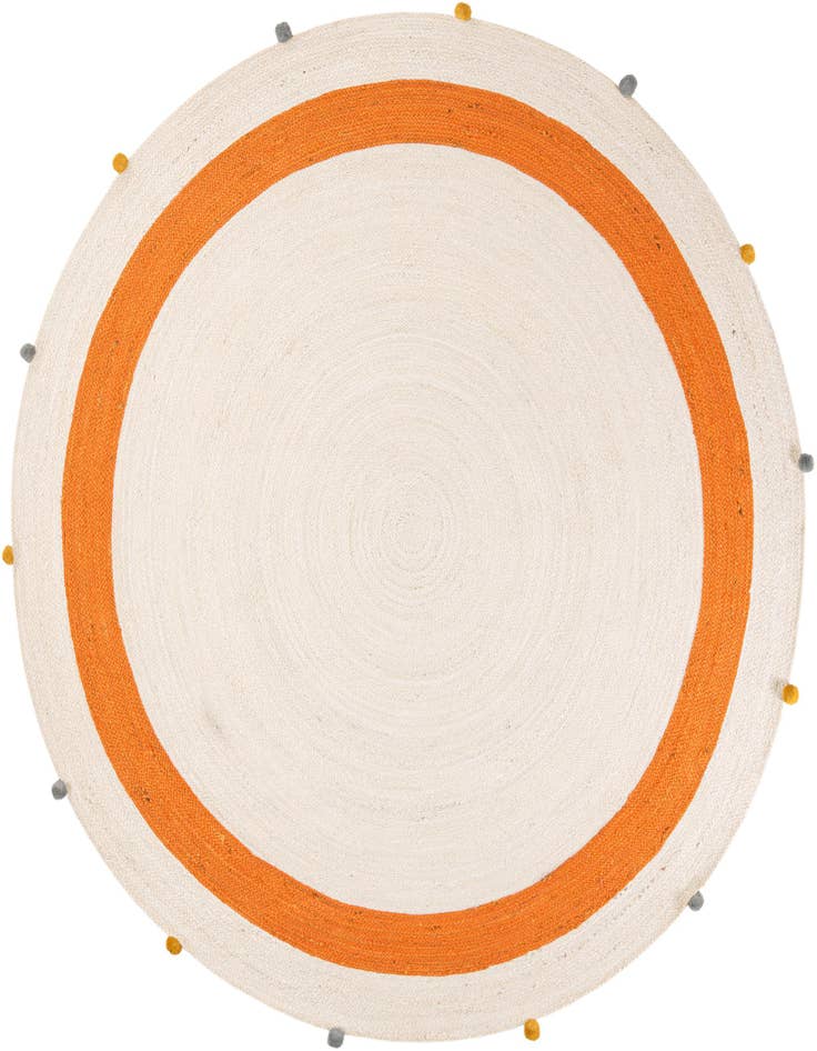 Detail image of 7' 10 x 7' 10  Hand Braided Kids Braided Jute Round Rug