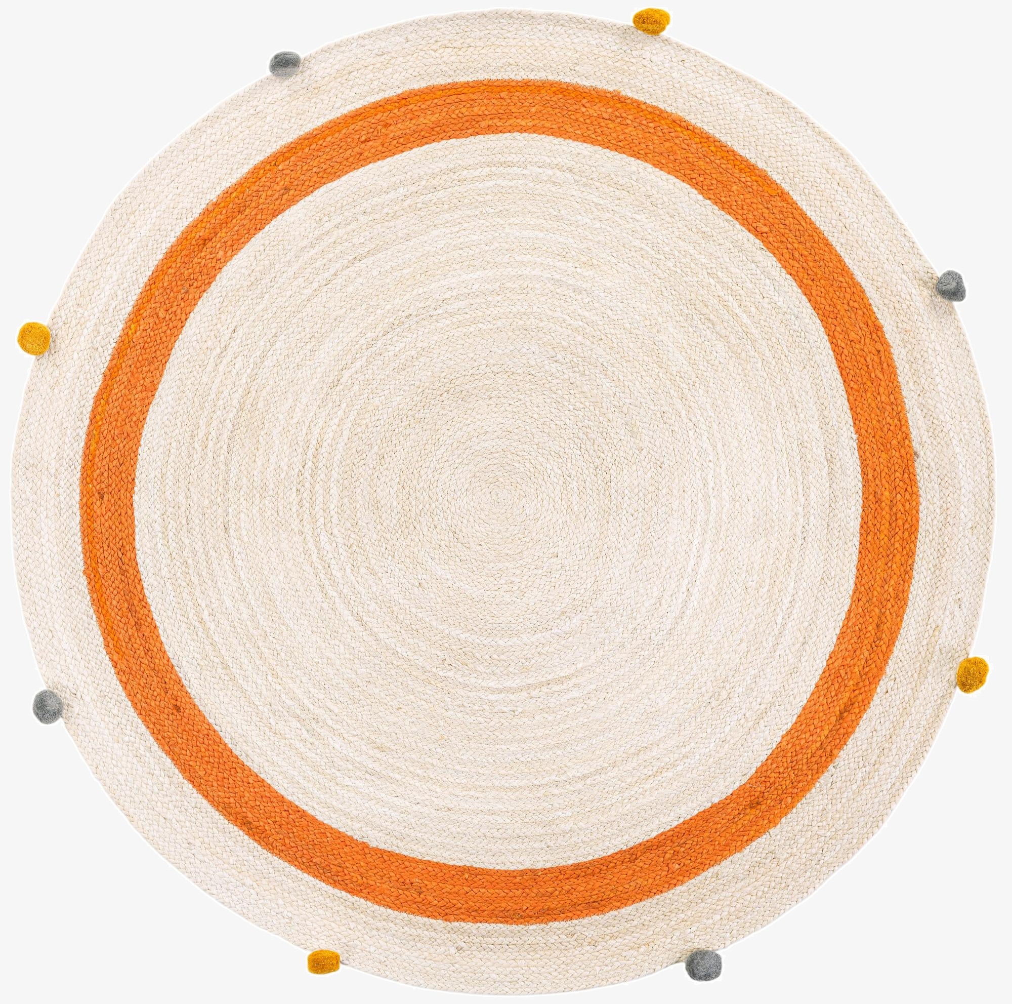 5' 1 x 5' 1  Hand Braided Kids Braided Jute Round Rug