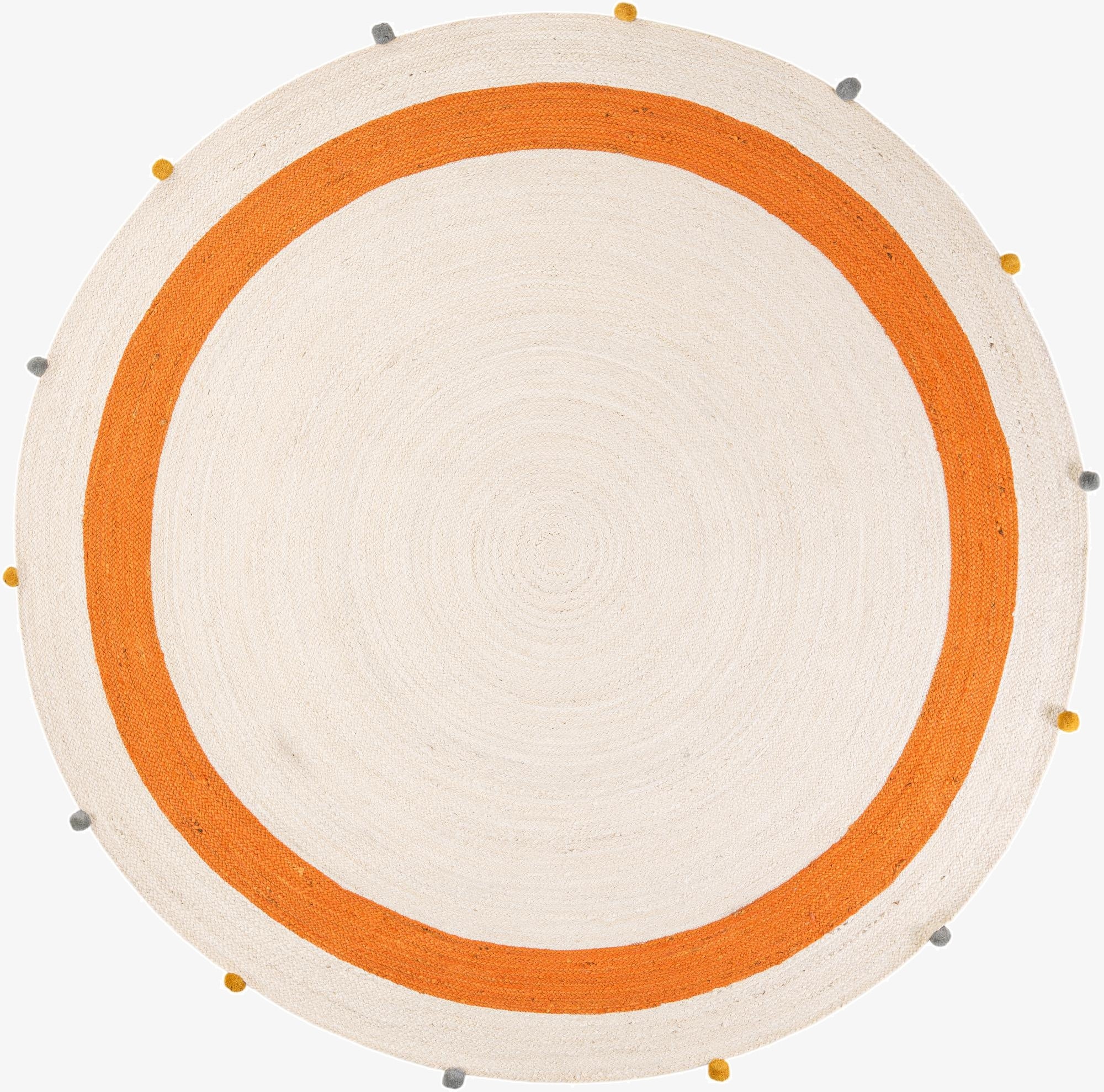 7' 10 x 7' 10  Hand Braided Kids Braided Jute Round Rug