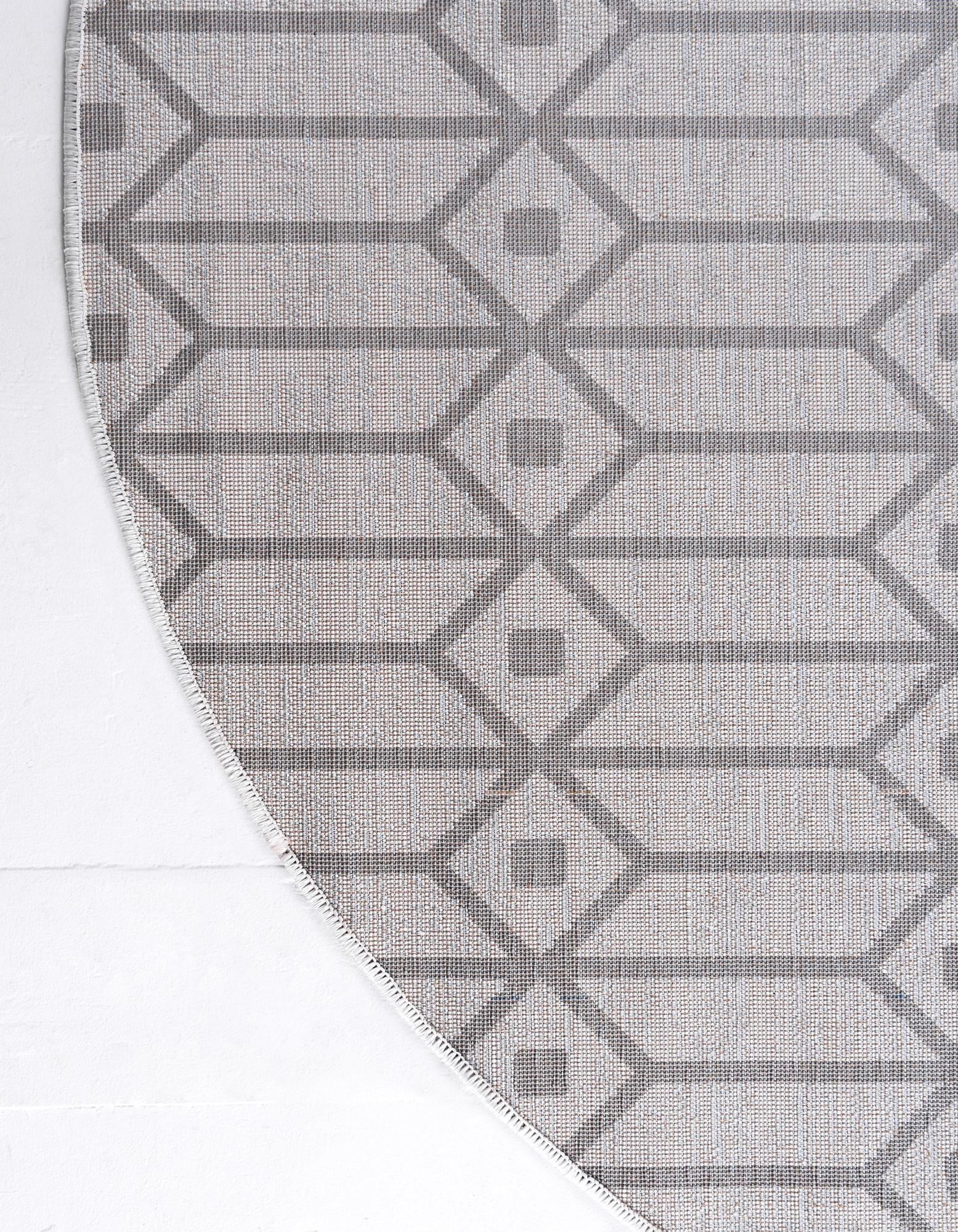 7' x 7' Lattice Trellis Round Rug