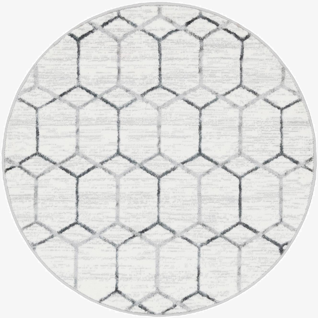 100cm x 100cm Lattice Trellis Round Rug