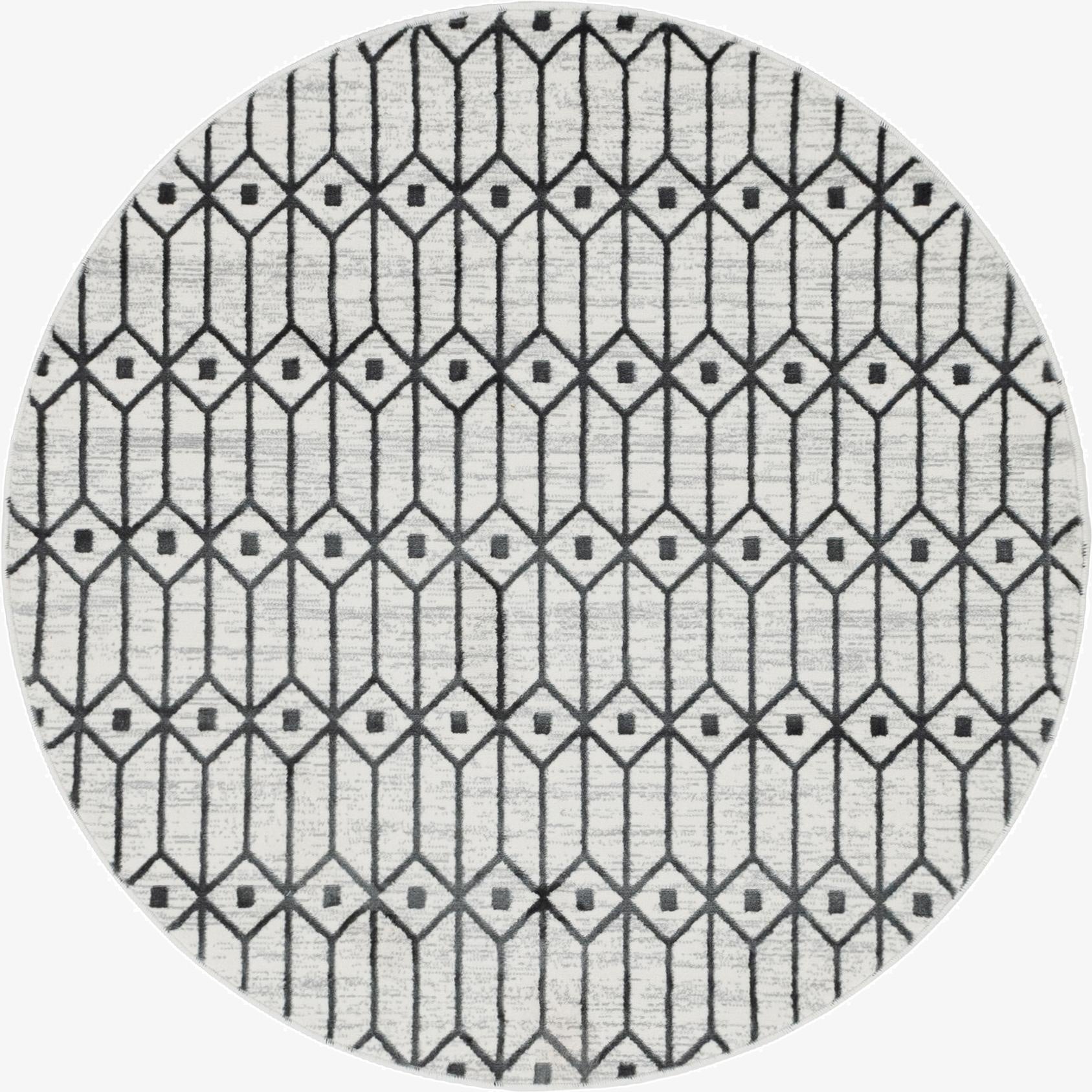 5' x 5' Lattice Trellis Round Rug