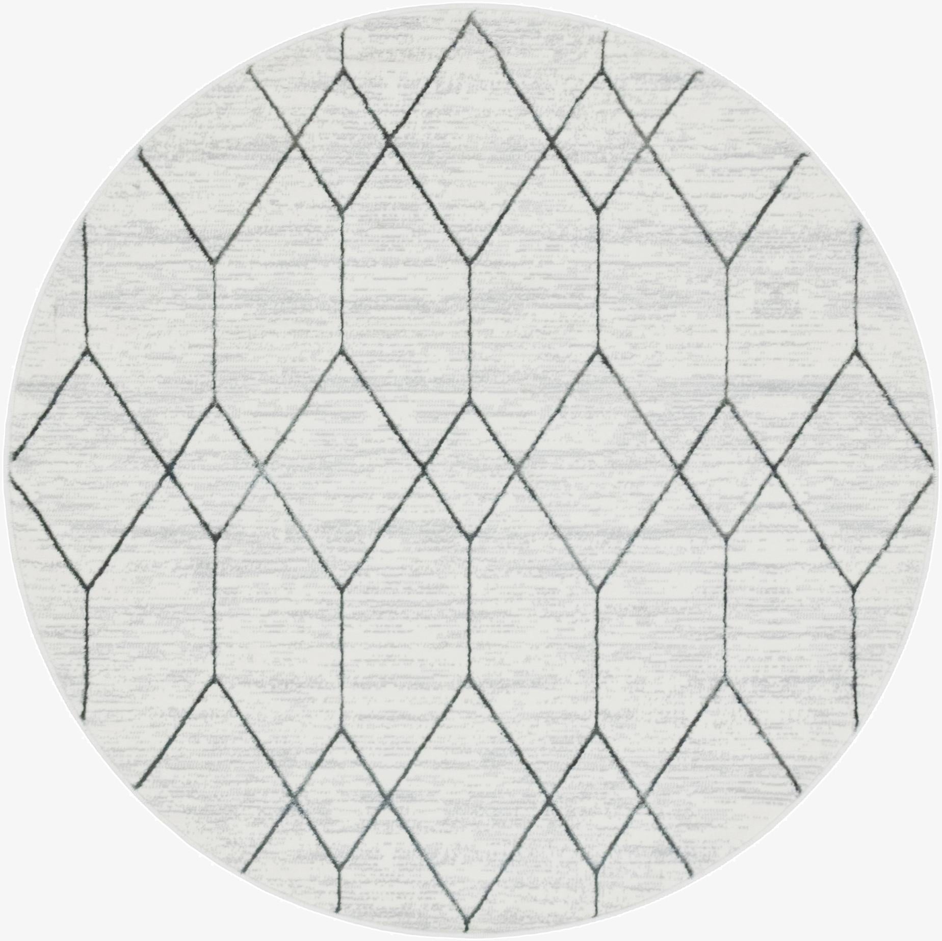 5' x 5' Lattice Trellis Round Rug