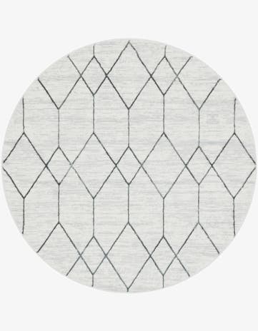 5' x 5' Lattice Trellis Round Rug