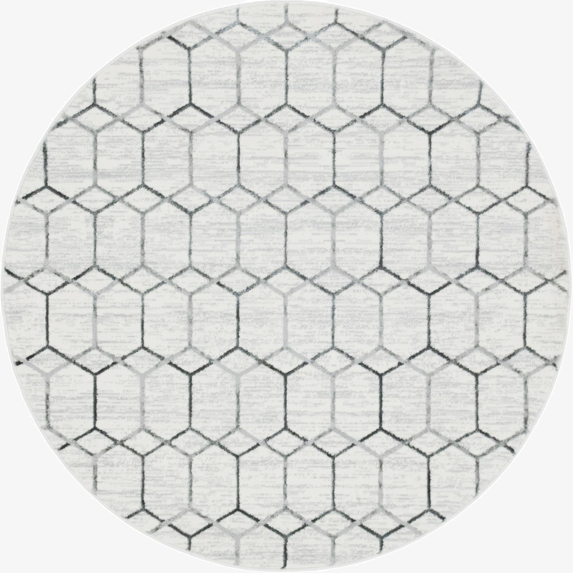 5' x 5' Lattice Trellis Round Rug