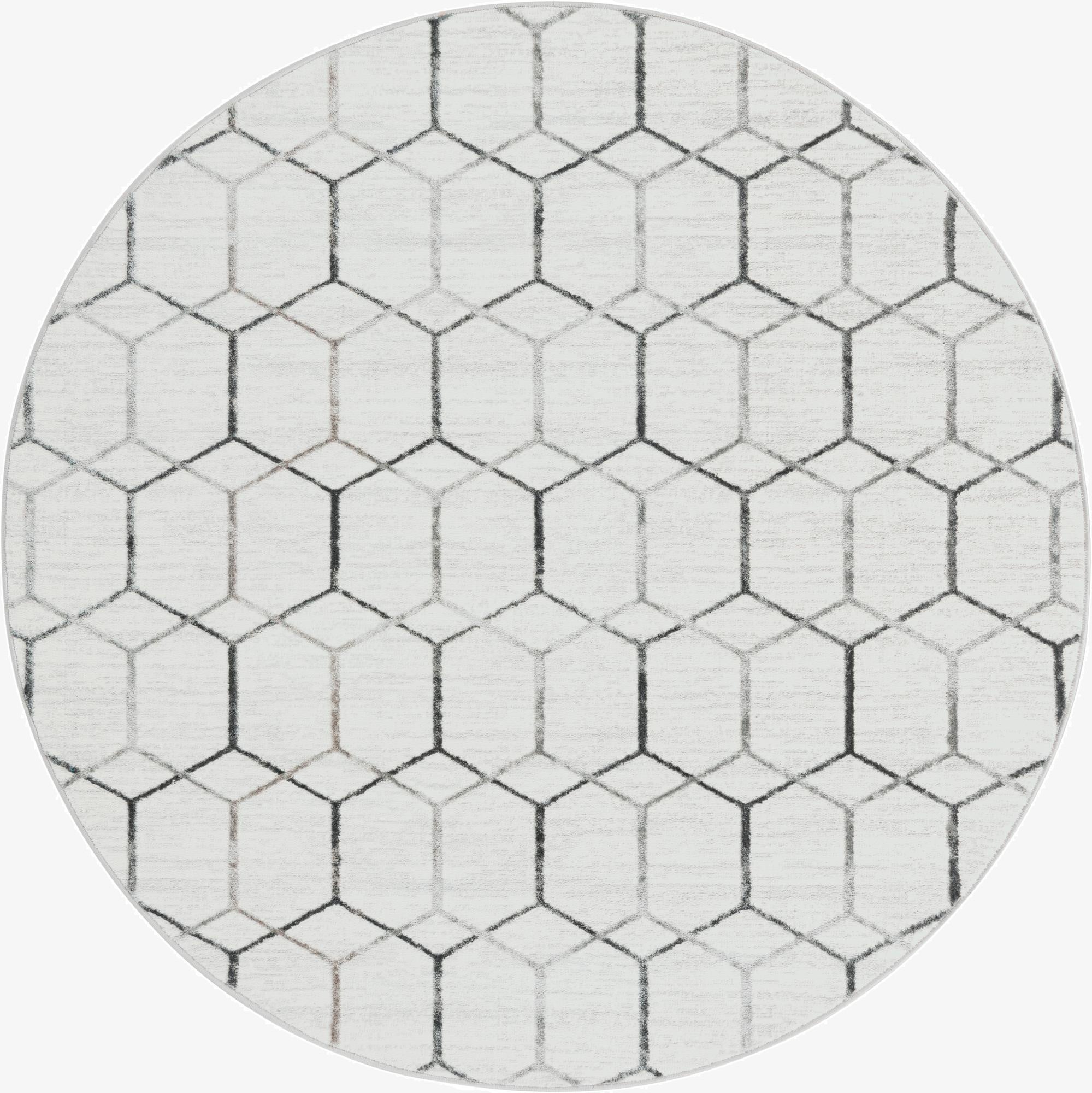7' x 7' Lattice Trellis Round Rug