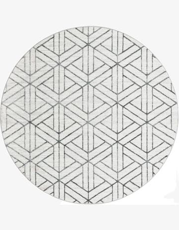 7' x 7' Lattice Trellis Round Rug