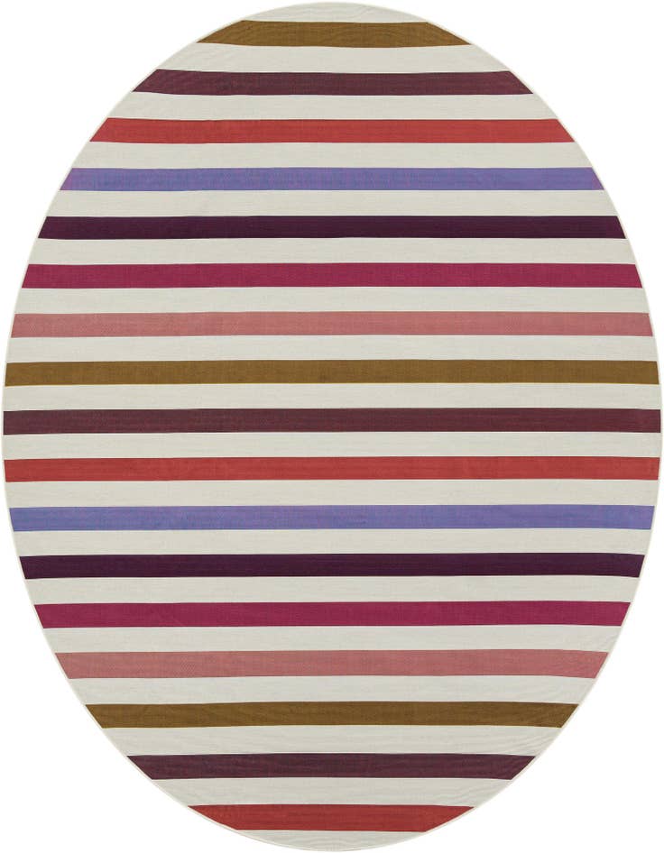 Detail image of 10' x 10' Easy-Clean Ribbon Indoor / Outdoor Round Rug
