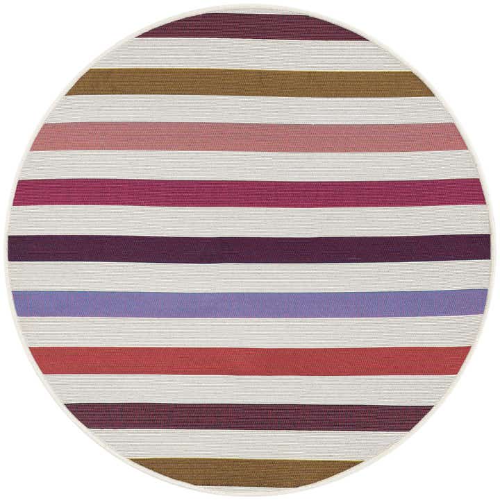 3' x 3' Easy-Clean Ribbon Indoor / Outdoor Round Rug