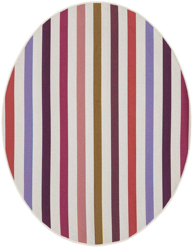 Detail image of 4' x 4' Easy-Clean Ribbon Indoor / Outdoor Round Rug