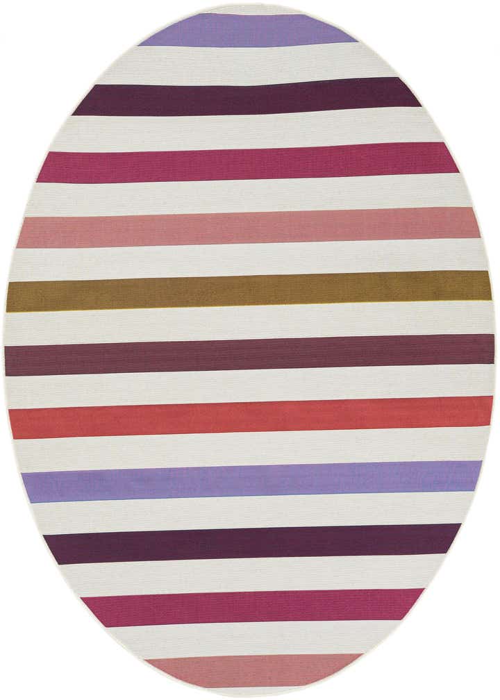 6' x 6' Easy-Clean Ribbon Indoor / Outdoor Round Rug