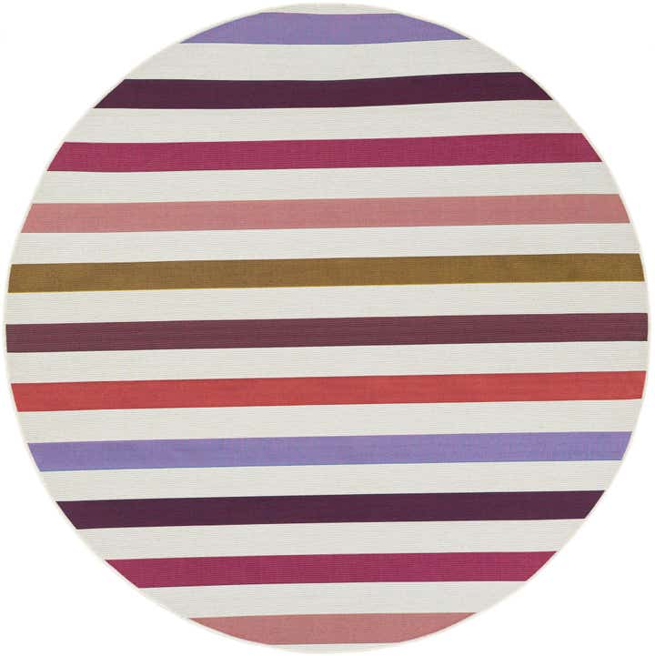 6' x 6' Easy-Clean Ribbon Indoor / Outdoor Round Rug