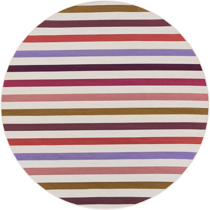 Detail image of 7' 10 x 7' 10 Easy-Clean Ribbon Indoor / Outdoor Round Rug