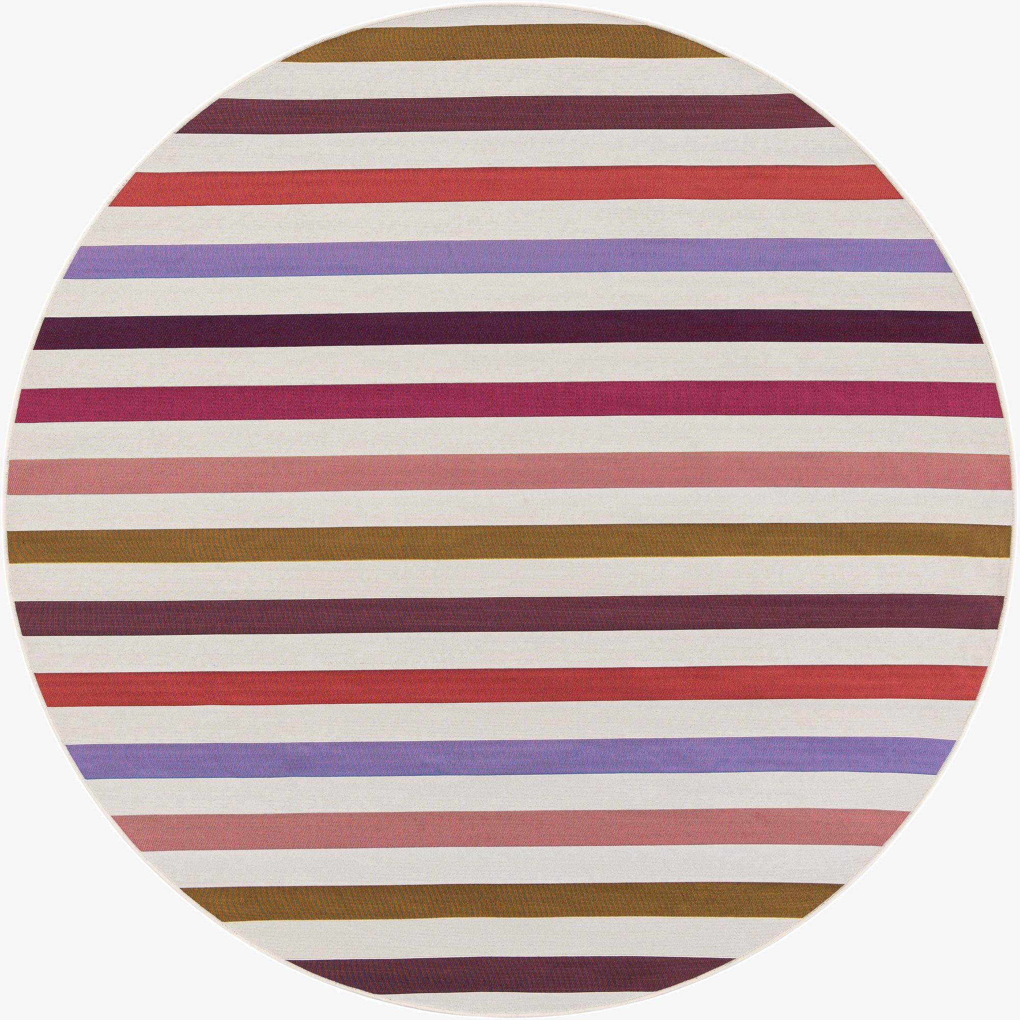7' 10 x 7' 10 Washable Ribbon Indoor / Outdoor Round Rug