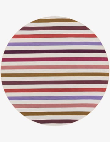 7' 10 x 7' 10 Easy-Clean Ribbon Indoor / Outdoor Round Rug
