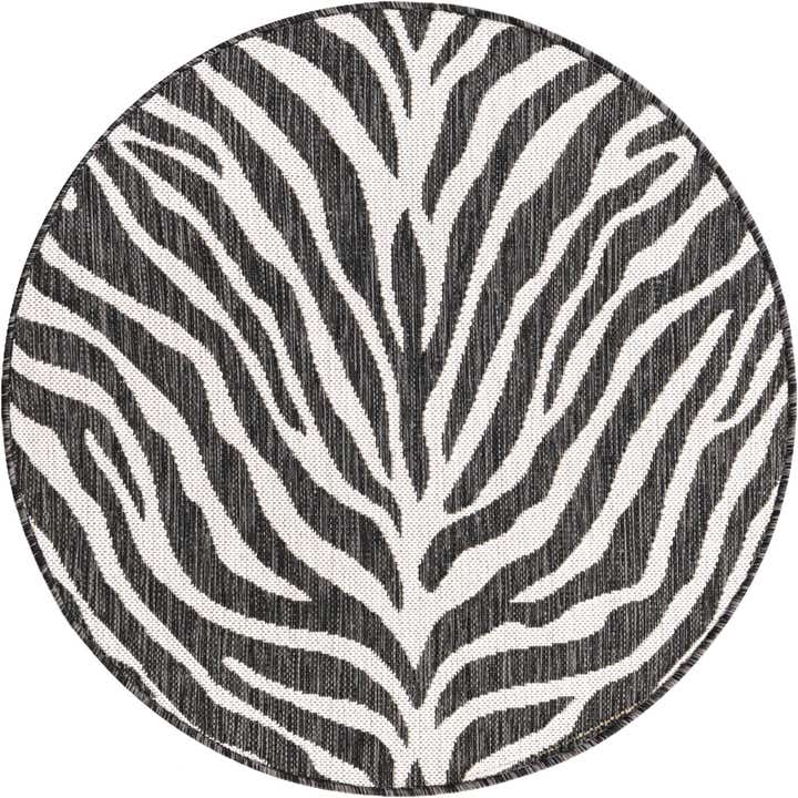 3' x 3' Easy-Clean Safari Indoor / Outdoor Round Rug