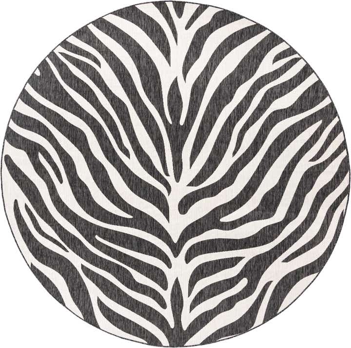 10' x 10' Easy-Clean Safari Indoor / Outdoor Round Rug